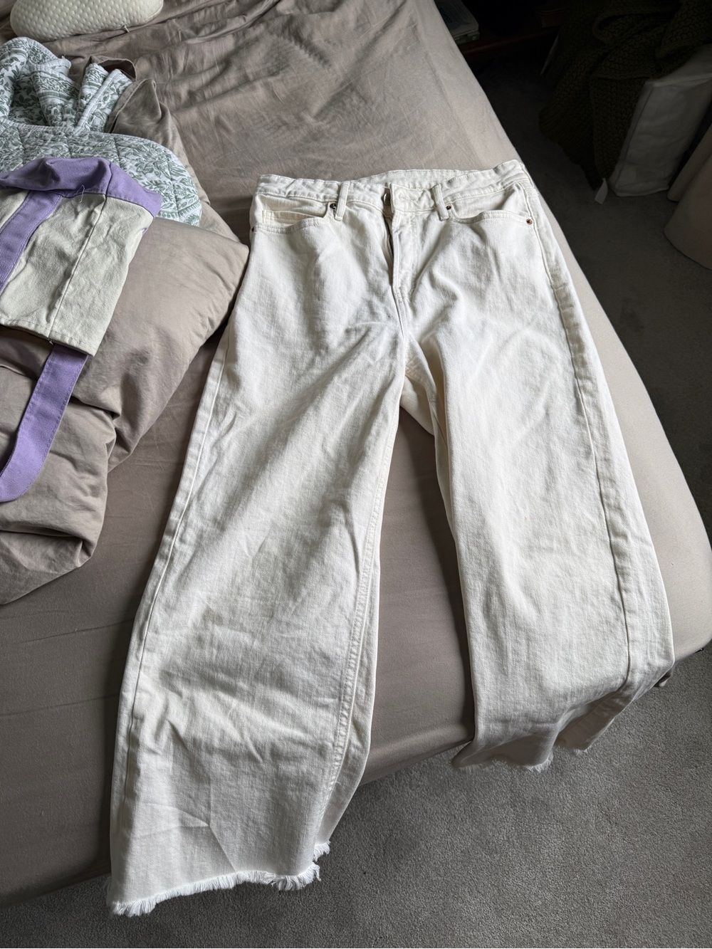 Old Navy Off-White Wide-Leg Jeans